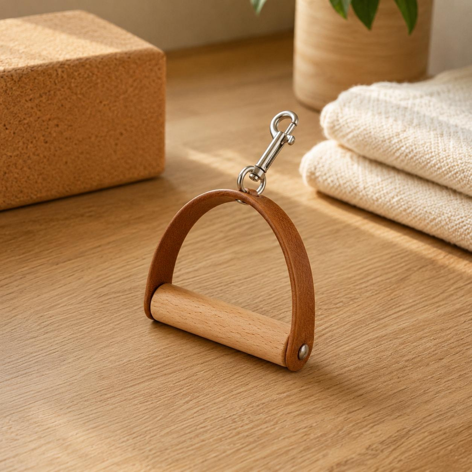 2 Pieces Leather Wood Handles  - Pilates & Yoga With Harna ulasan dan harga