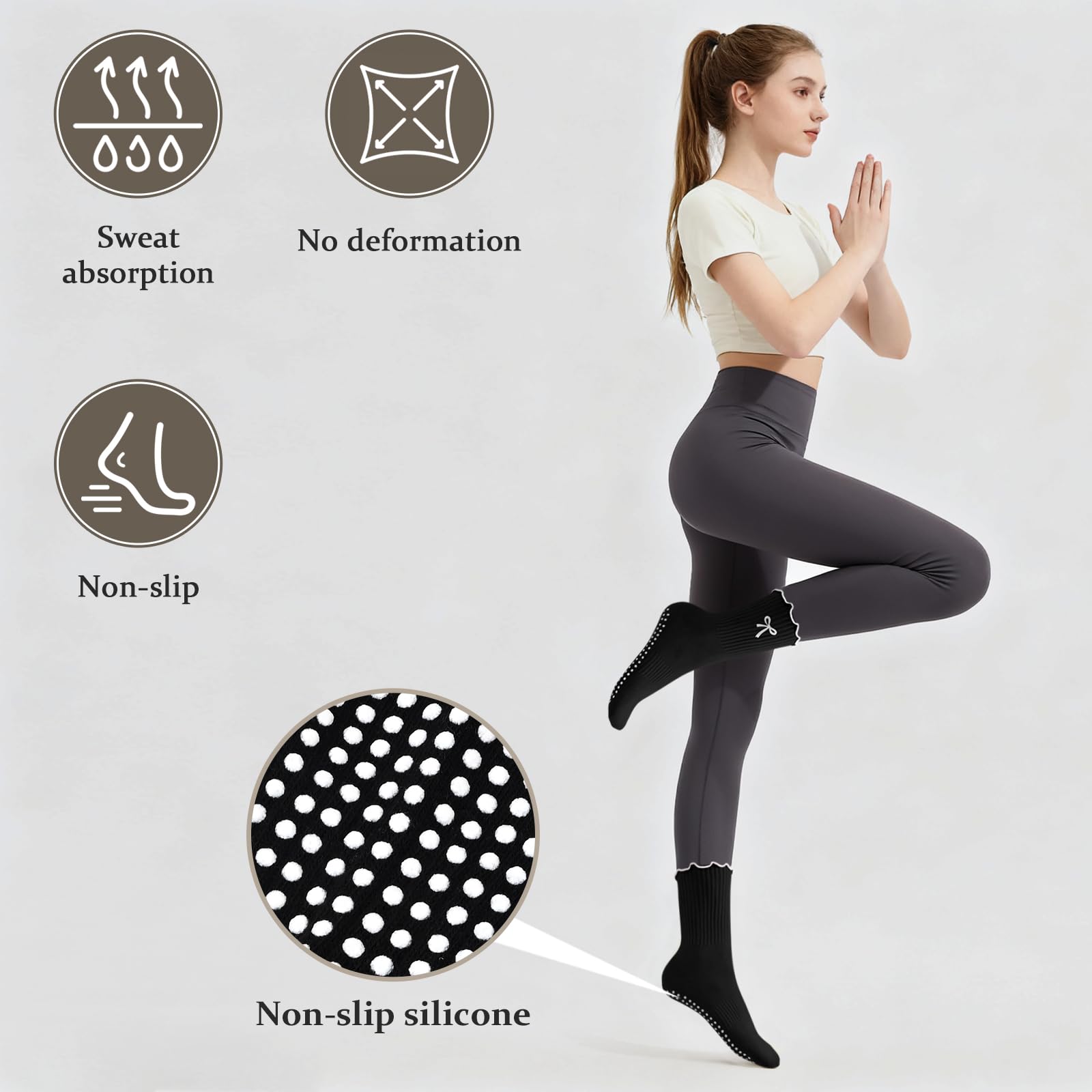 Non-Slip Grip Pilates Socks Co - Pilates Yoga Youtube ulasan dan harga