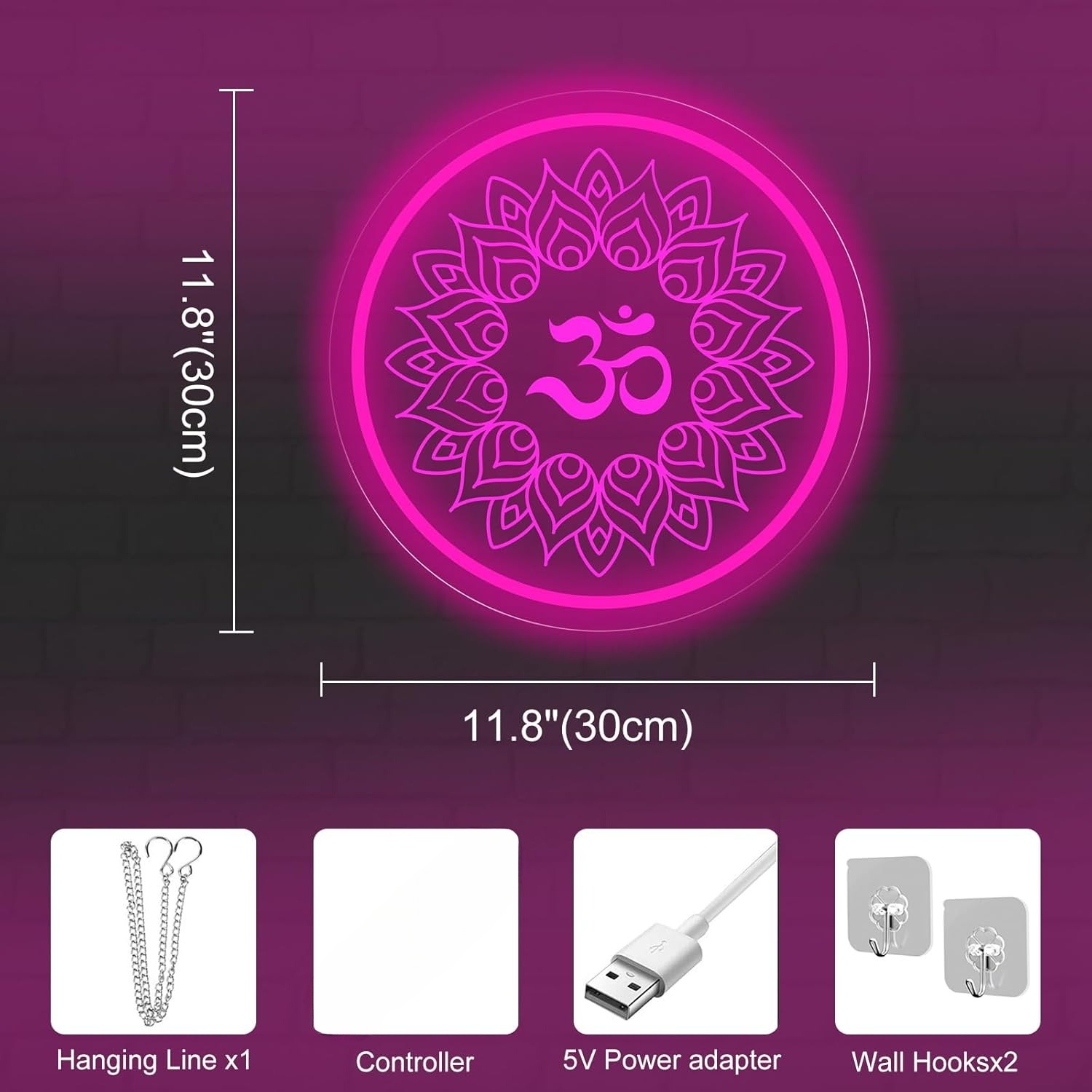 Om Mandala Neon Sign USB Power - Pilates Yoga Room ulasan dan harga