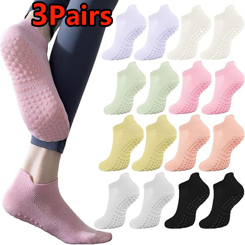 3 Pairs Yoga Socks for Women B - Pilates Yoga Youtube ulasan dan harga