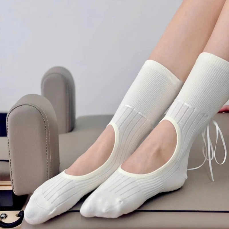 Fashion Women Yoga Socks Ribbo - Pilates Yoga Youtube ulasan dan harga