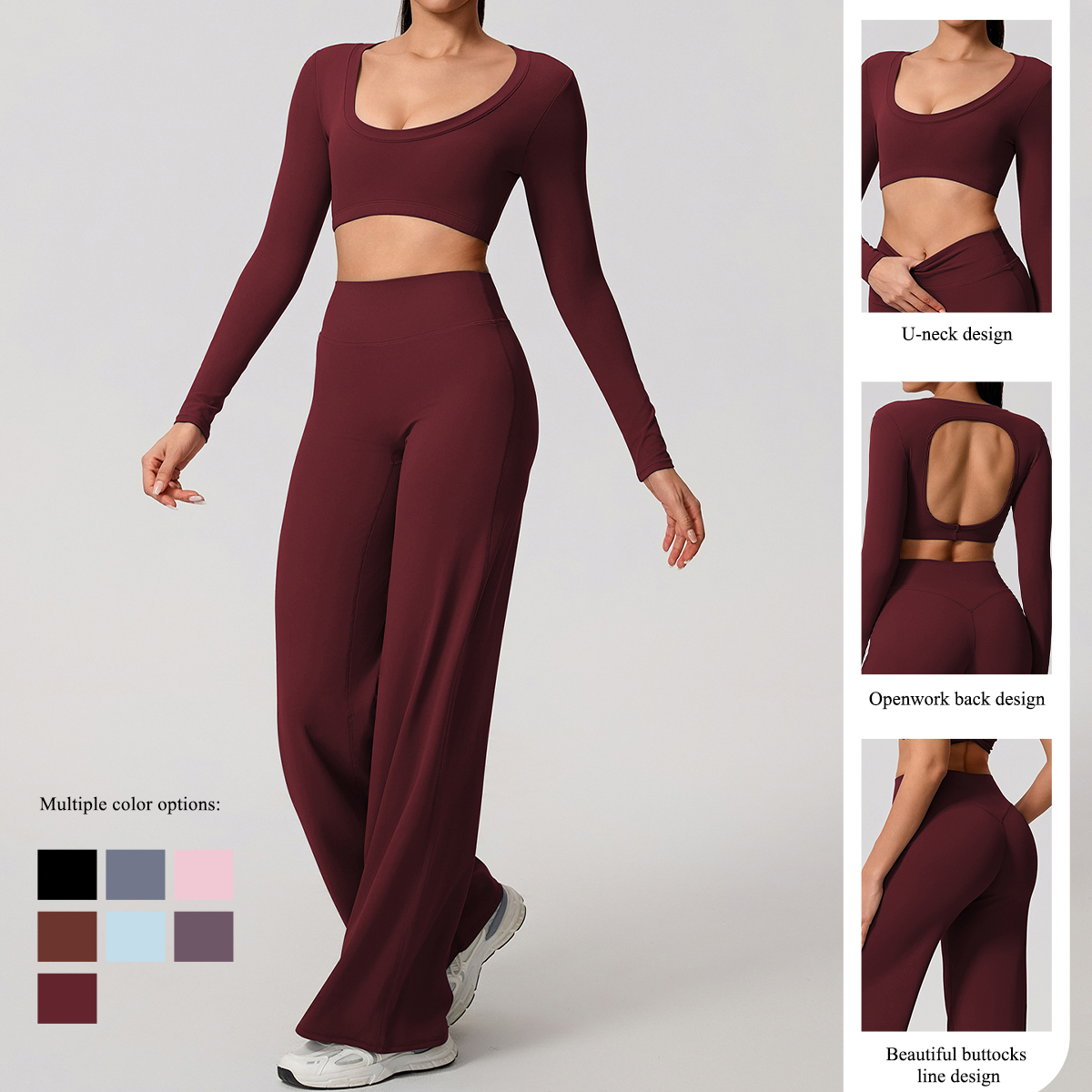 Hearuisavy Sports Set 2Pcs Wom - Pilates Yoga Wrap Top ulasan dan harga