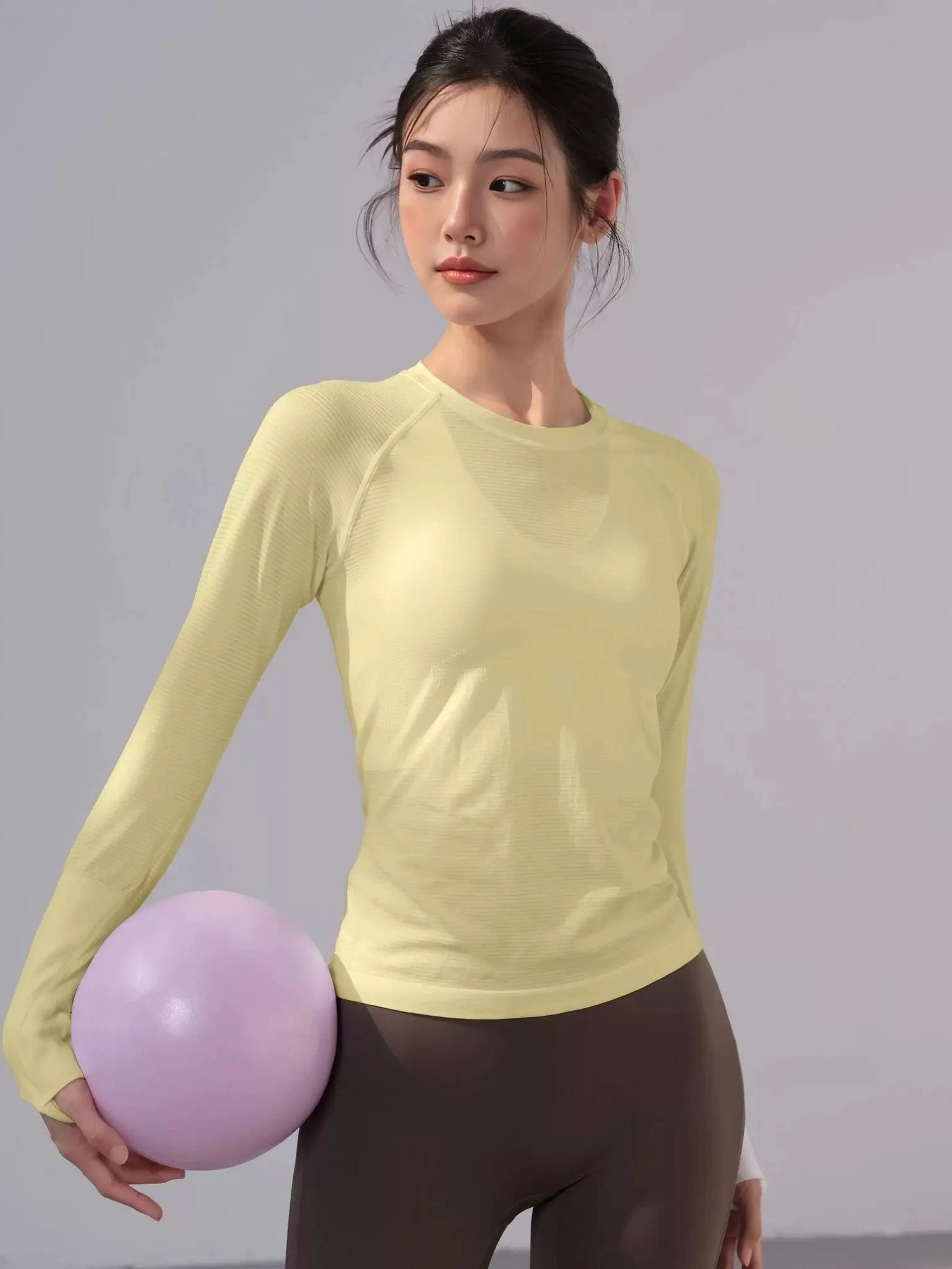 Women's Slim Fit Long Sleeve Y - Pilates Yoga Wrap Top ulasan dan harga