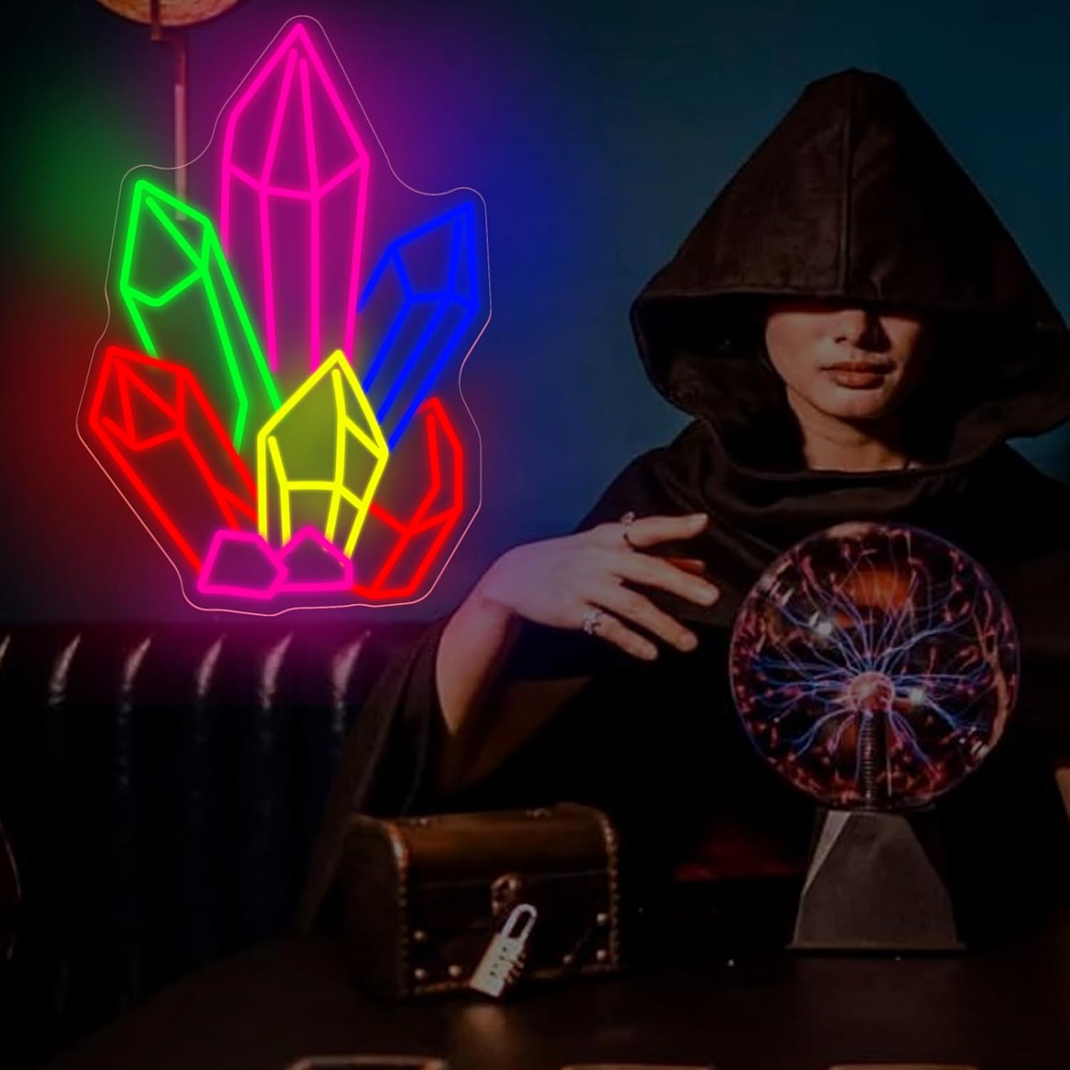 Crystals Stones Tarot Neon Sig - Pilates Yoga Room ulasan dan harga