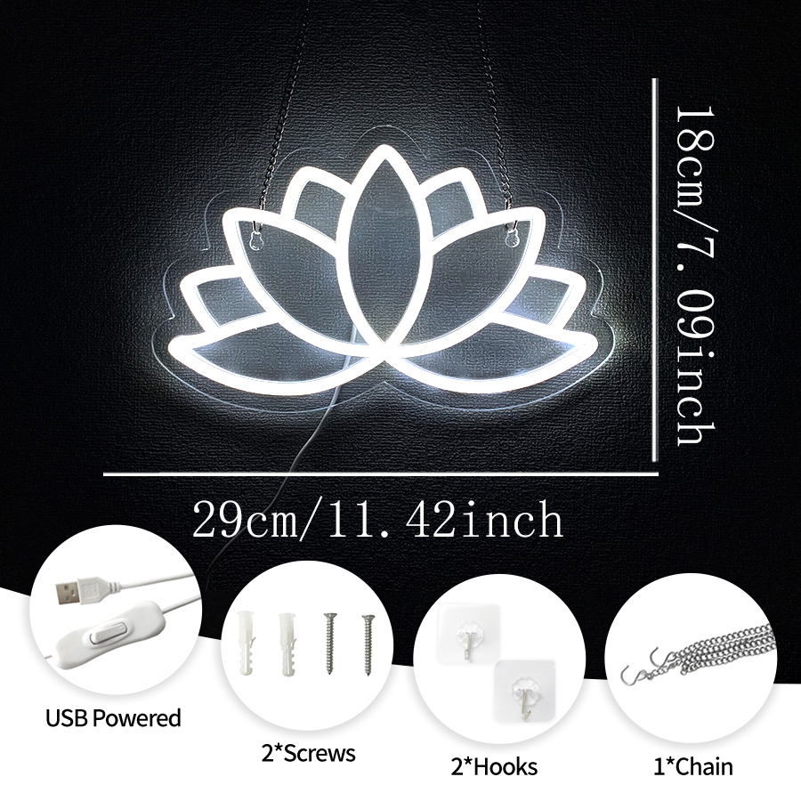 Lotus Neon Sign,LED Neon Light - Pilates Yoga Room ulasan dan harga